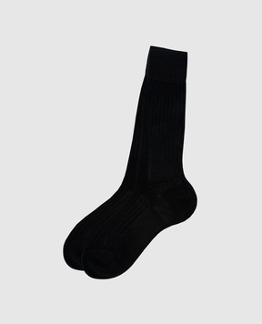 Stefano Ricci Black ribbed socks C009UN0001C009UN