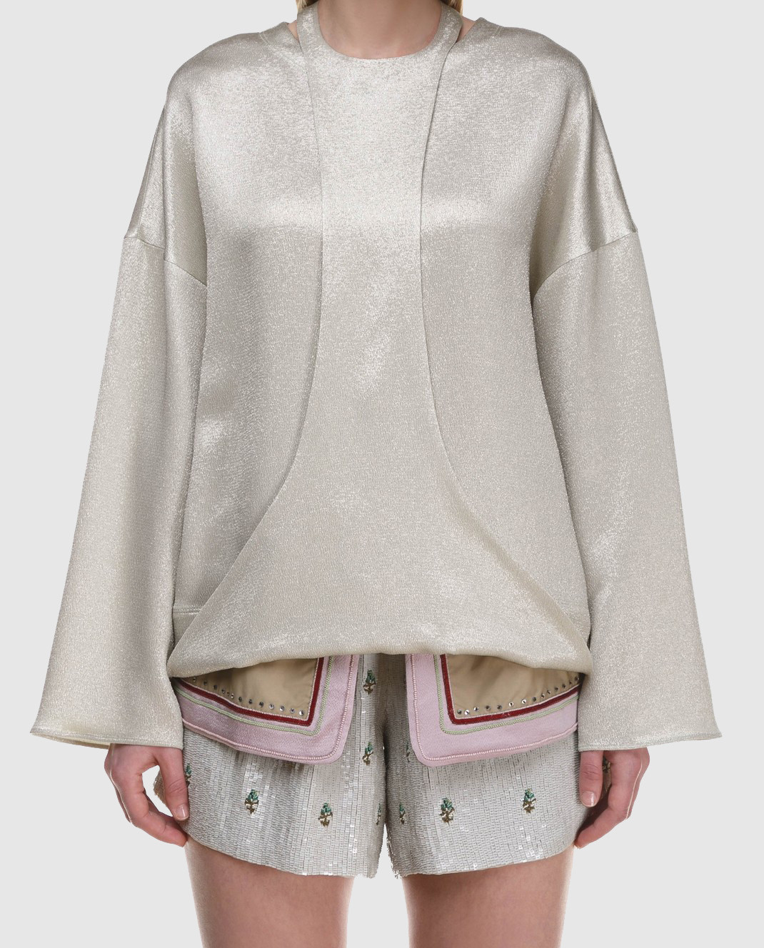 Silver blouse Valentino 4