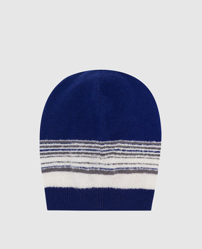 Stefano Ricci Patterned cashmere and wool children's hat KYS8305CUFSY6485