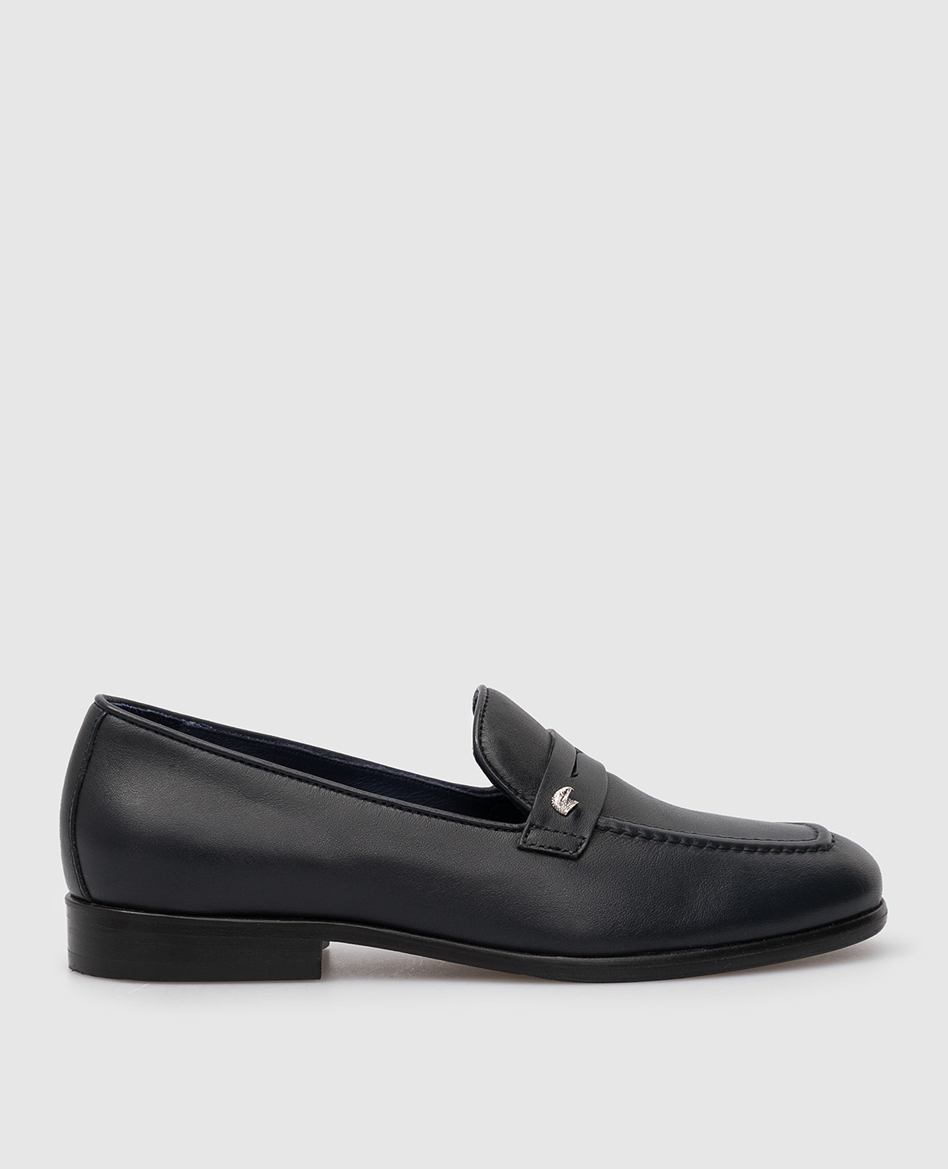

Children's dark blue leather loafers Stefano Ricci