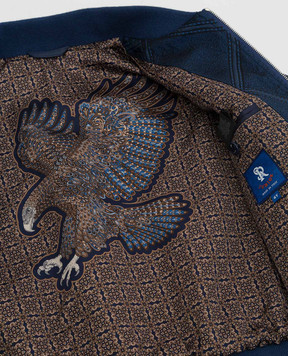 Stefano Ricci Children's bomber jacket in a pattern with leather inserts YDJ8400010HCAQUI