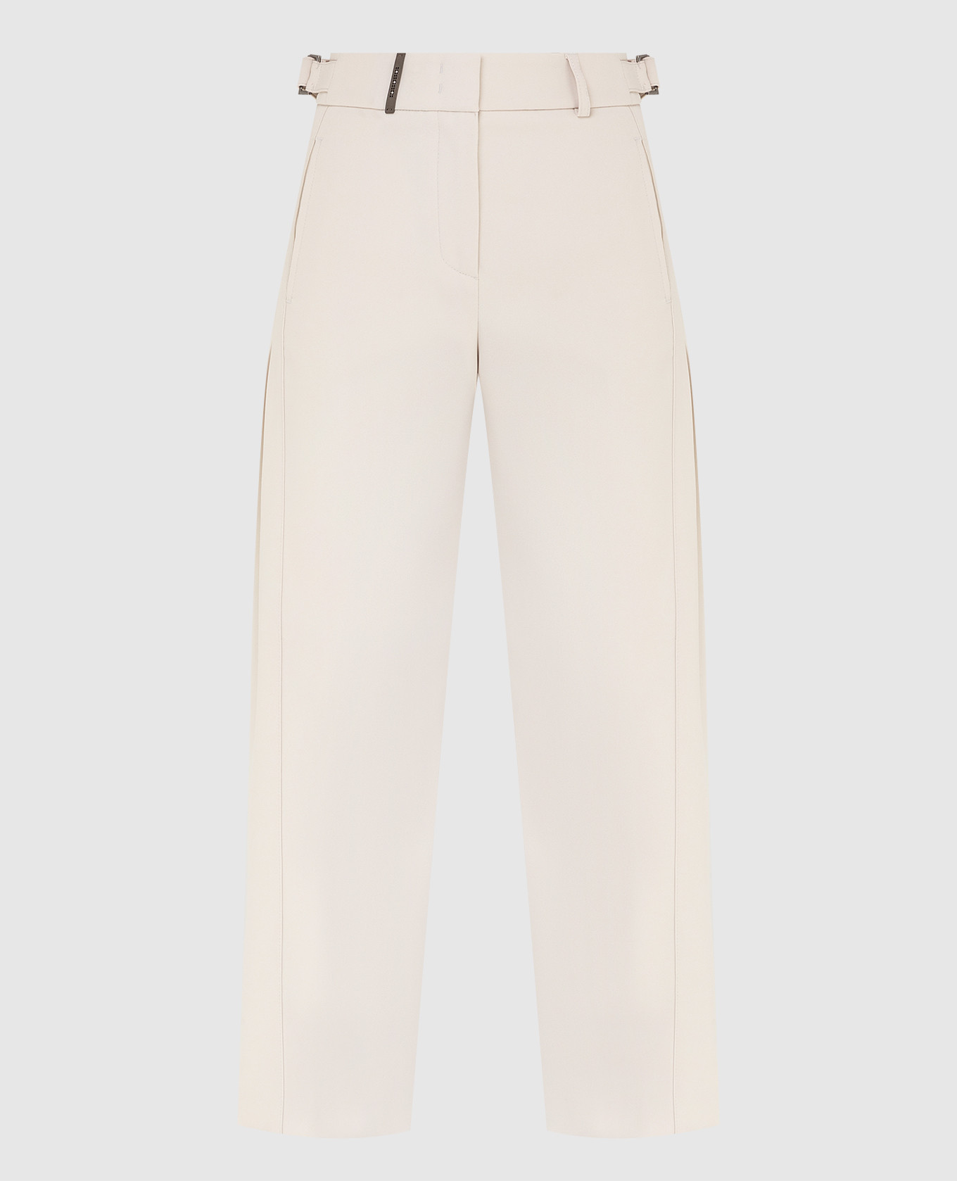 

Light beige pleated wide leg trousers Peserico