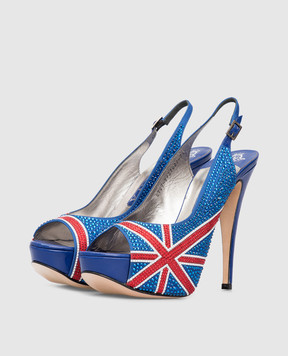 Gina Blue sandals with crystals 4747