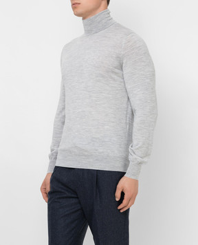 Brunello Cucinelli Light gray wool and cashmere golf M2400103