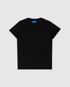 Stefano Ricci Children's black t-shirt with embroidery YNH9200050803