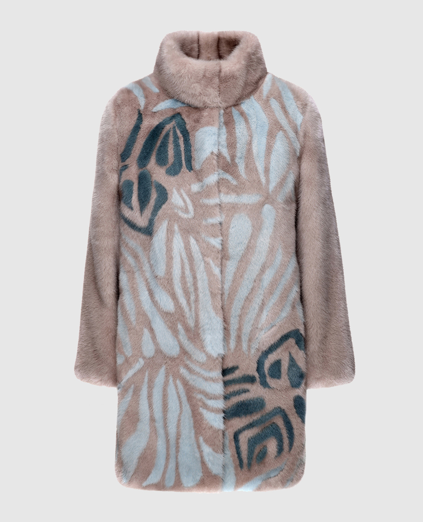 Beige fur coat made of mink fur
