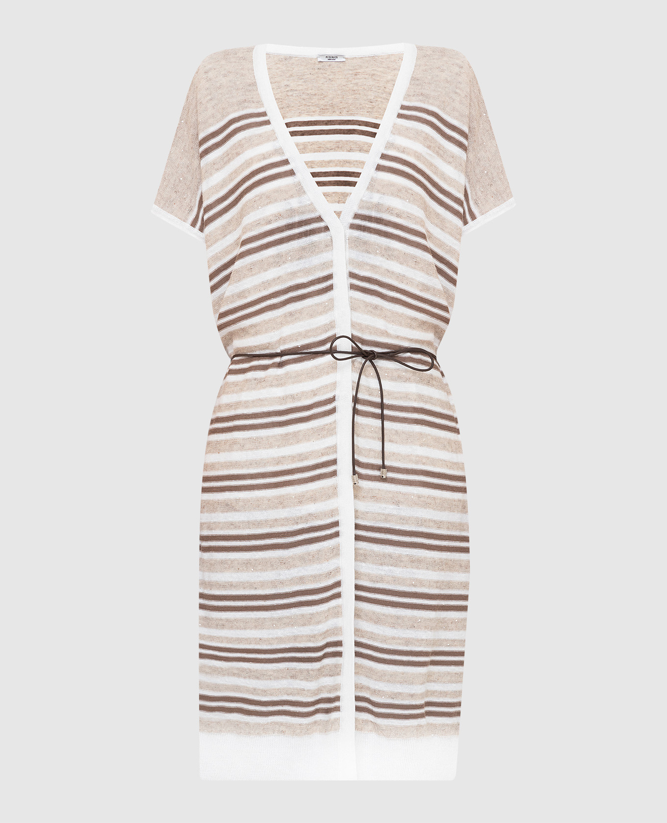 Striped short sleeve cardigan peserico