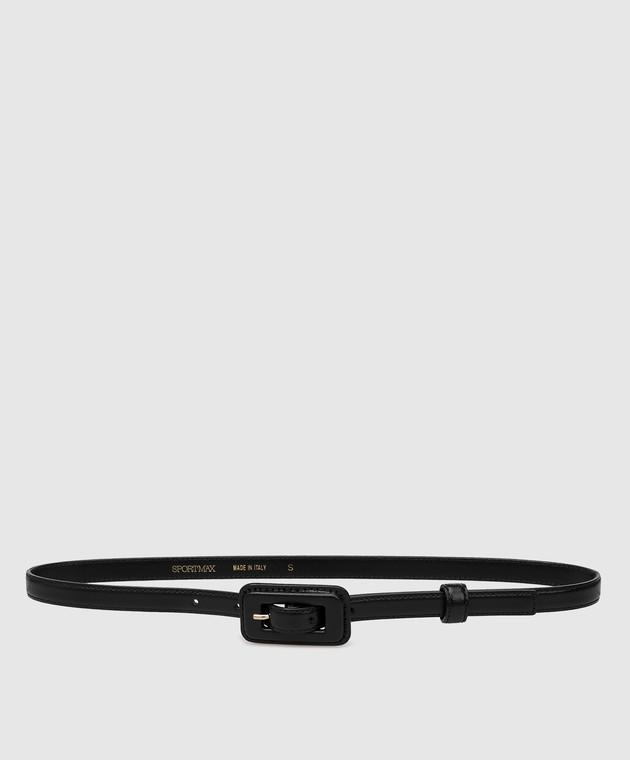 Max Mara SportMax belt Leather belt with tip, black | Max Mara main image 2
