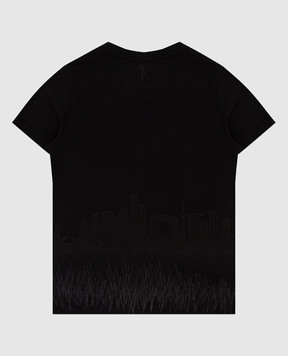 Stefano Ricci Children's black t-shirt with embroidery YNH84001PC803
