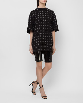David Koma Black leather shorts R21DK08SH