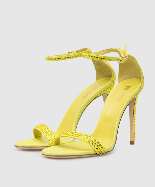 Paris Texas - Citrine crystal suede sandals PX524XSACH - shop with  