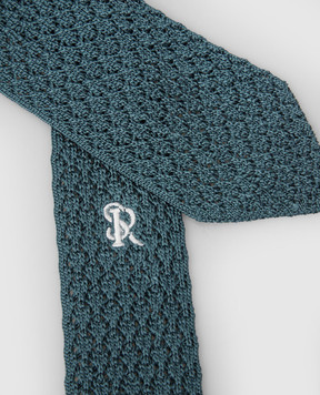 Stefano Ricci Children's silk turquoise patterned tie YCRM1600SETA