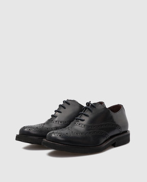 Stefano Ricci Children's dark blue leather brogues YRU10G8027SP