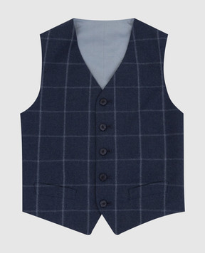 Stefano Ricci Checked wool vest for children Y1E0100000W0015C