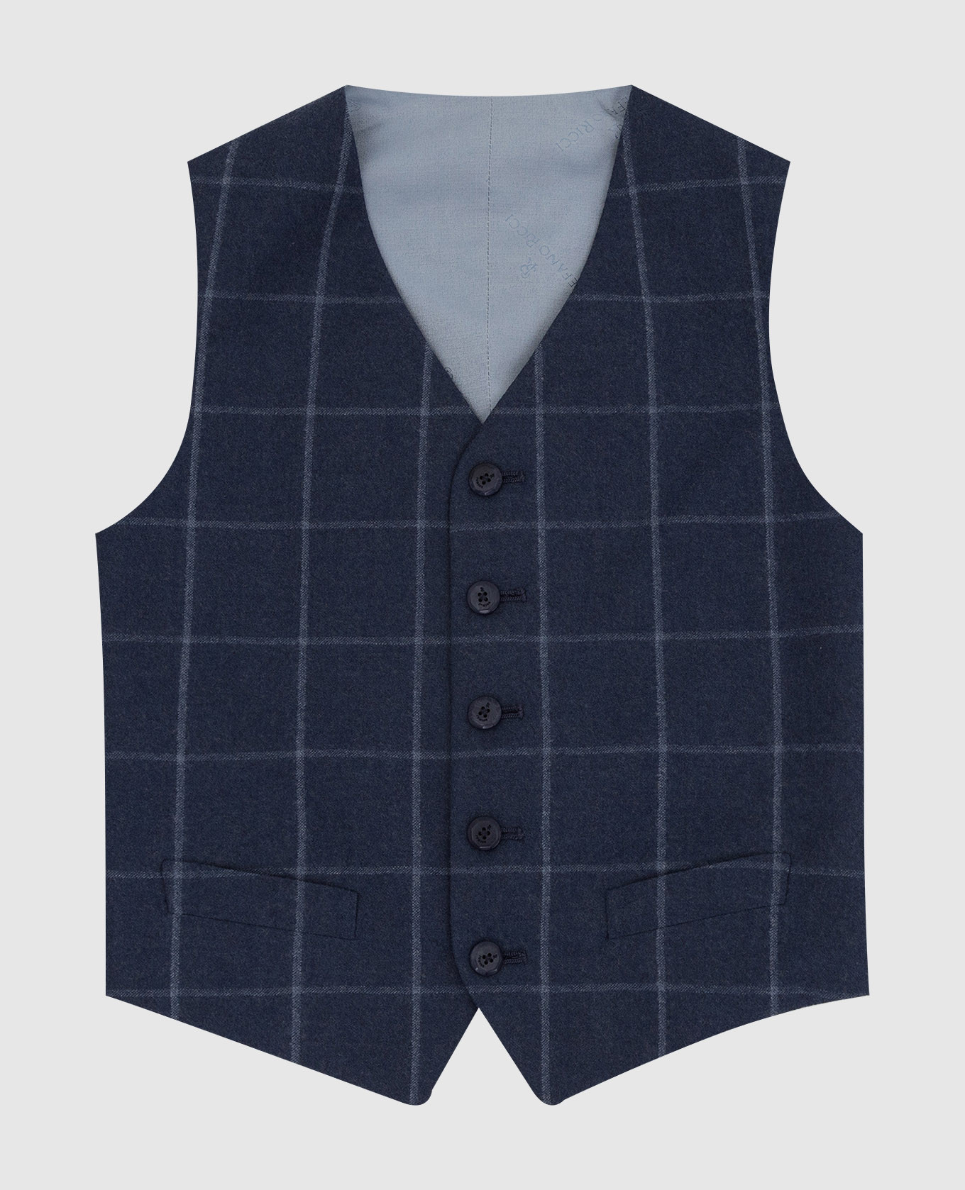 

Checked wool vest for children Stefano Ricci, Blue