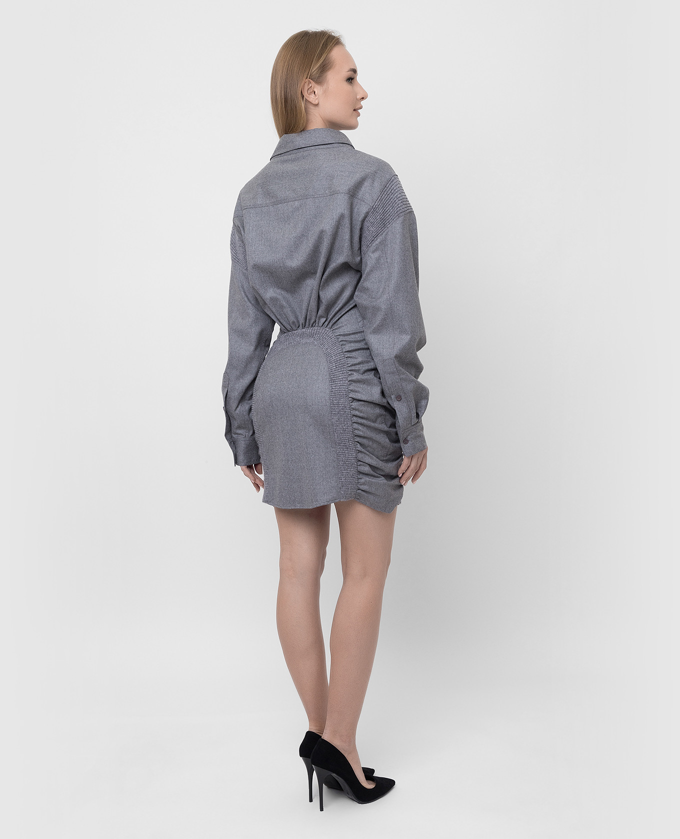 Wren gray wool mini dress Stella McCartney 4