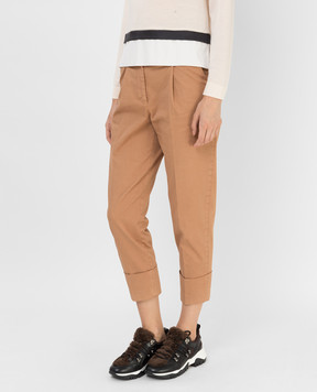 Peserico Beige tucked jeans P04729T30Z02475