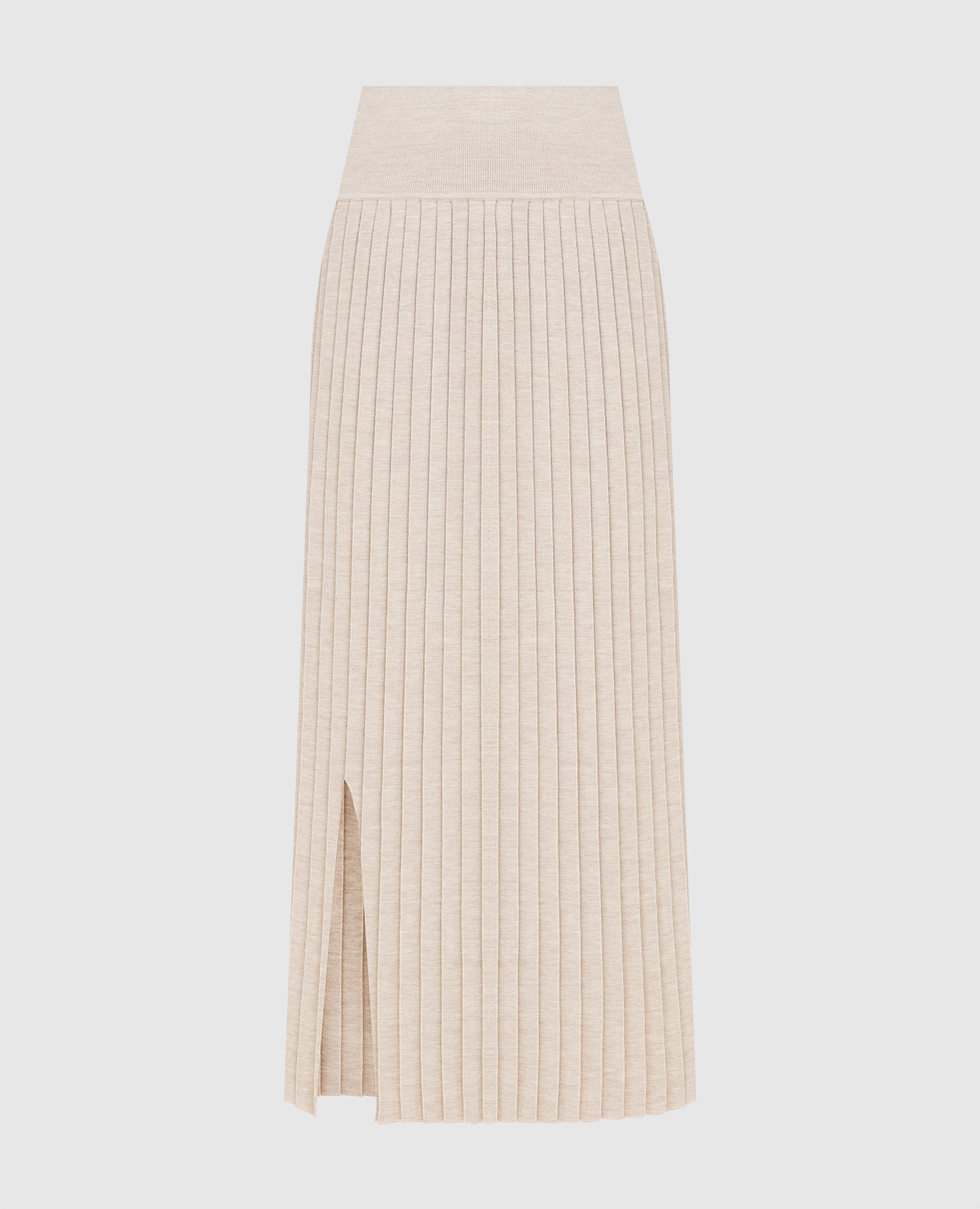 

Merino wool and silk pleated skirt The Row, Бежевый