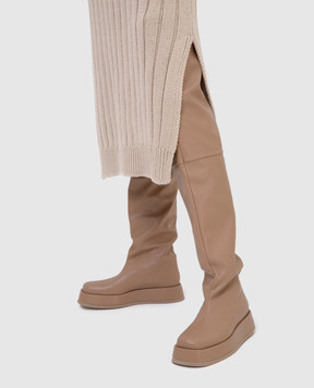 Gia Borghini Rosie Beige 10 Over The Knee Boots ROSIE10E27