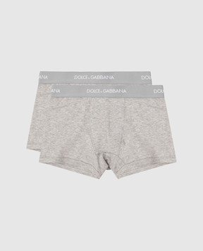 Dolce&Gabbana Kids set of gray boxers with logo L4J701G7OCT
