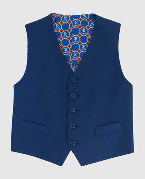 Stefano Ricci Patterned wool vest for children Y1E0100000W808