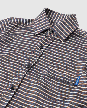 Stefano Ricci Striped linen and silk children's shirt YJ003575BG0011