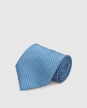 Stefano Ricci Blue silk tie in pattern pattern CH39028