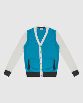 Stefano Ricci Baby turquoise cashmere cardigan YAK6S09CV6F6SA08