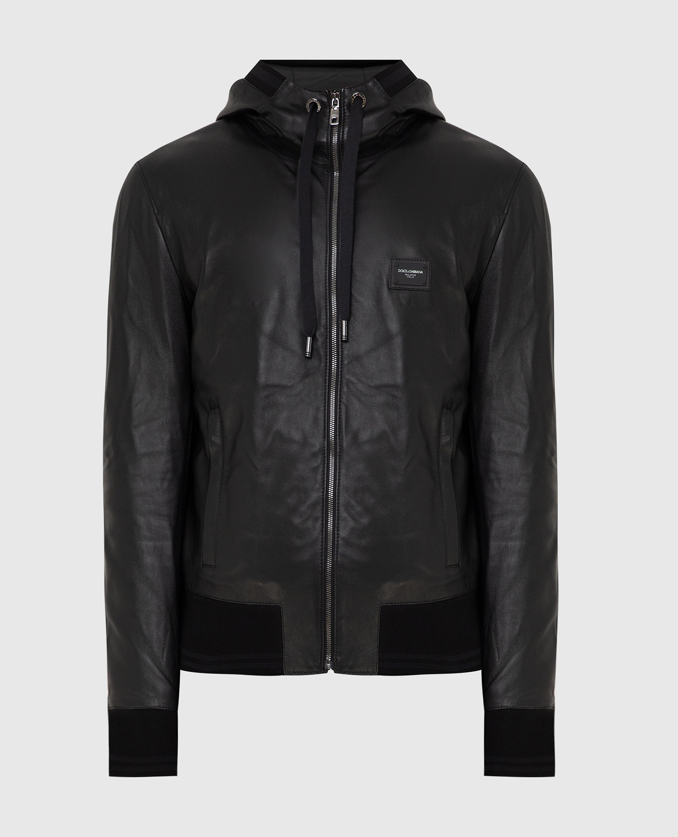 Black leather jacket dolce&gabbana