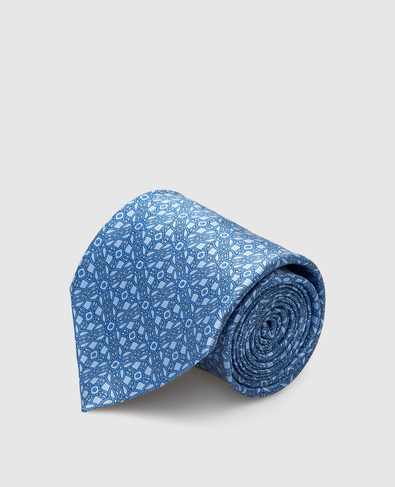 

Blue silk tie in a geometric pattern Stefano Ricci, Light blue