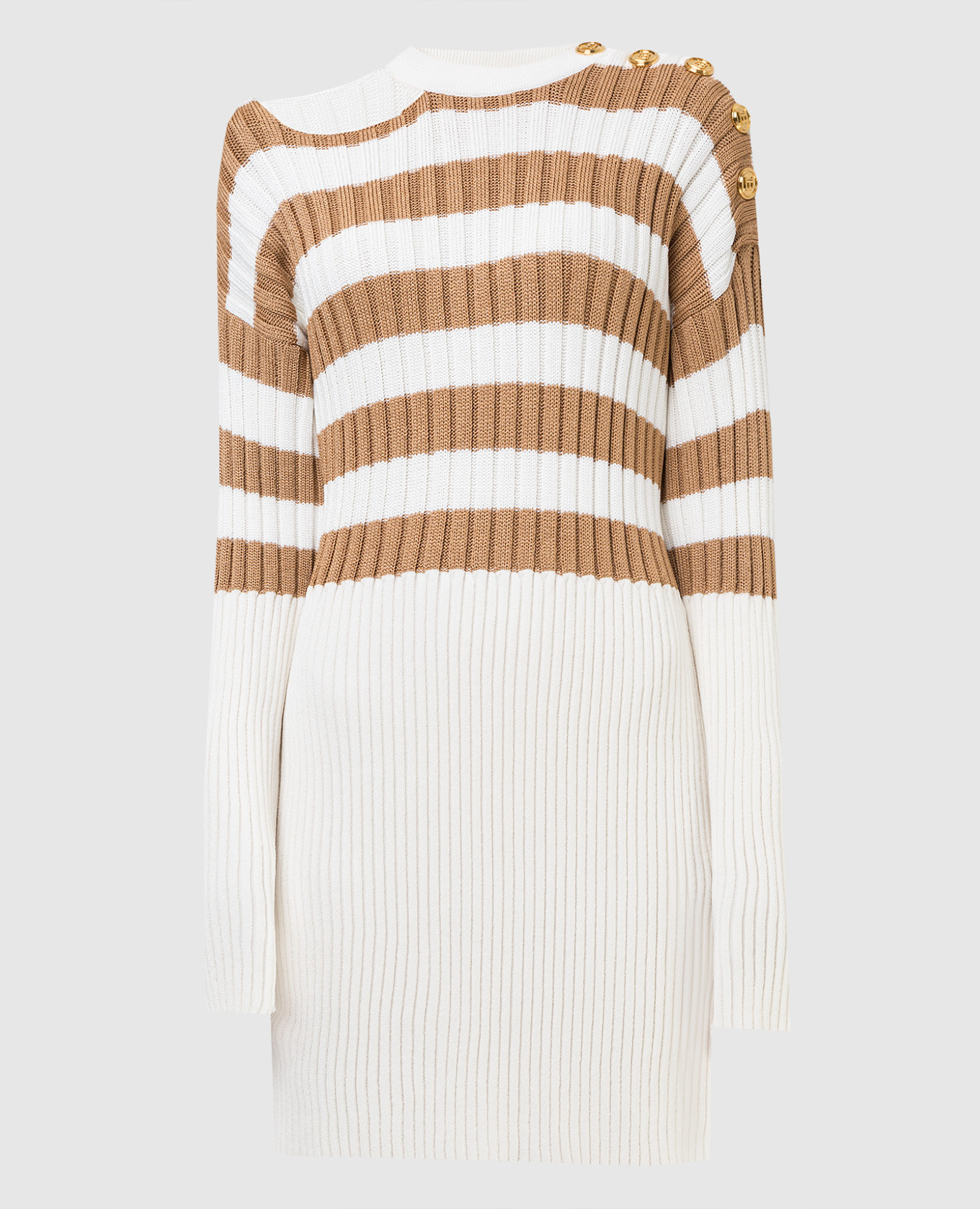 

Striped cutout dress Balmain, Beige