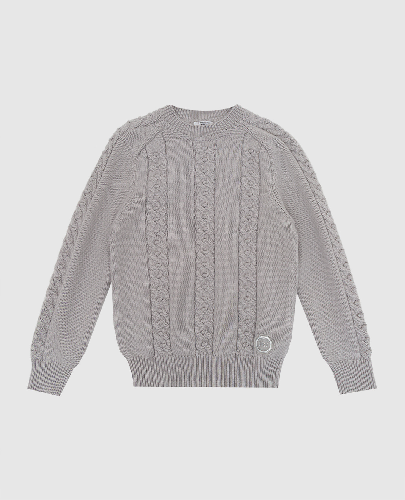 

Children's light gray cashmere sweater with a pattern Stefano Ricci, Grey