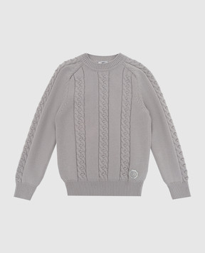 Stefano Ricci Children's light gray cashmere sweater with a pattern YAK6S05G01F6SA04