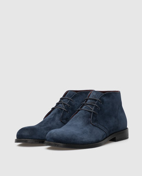 Stefano Ricci Children's dark blue suede deserts YR59CG8015SD
