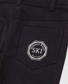 Stefano Ricci Children's dark gray trousers with embroidery YAT6S00020NORWIC