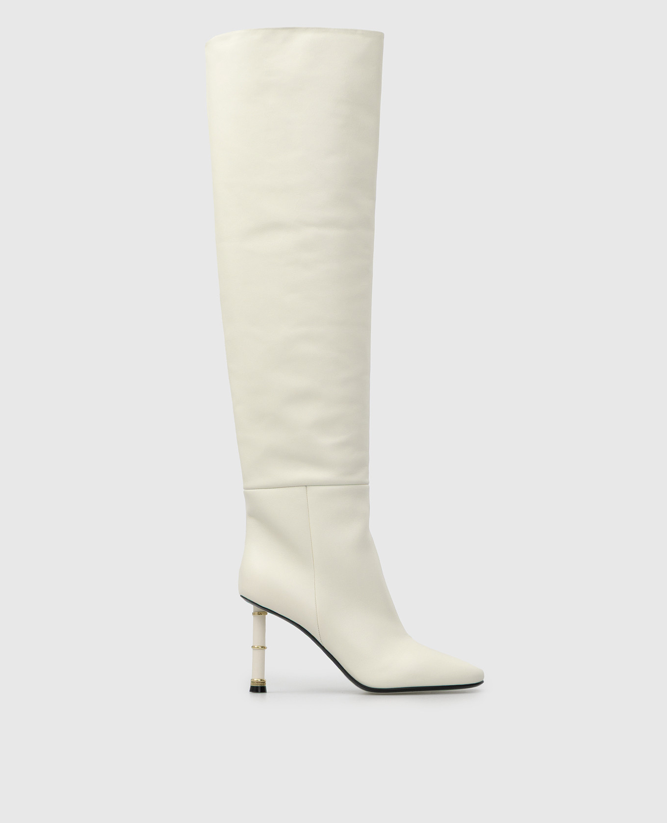 

Nina Tan Leather Over The Knee Boots Alevi Milano, Бежевый