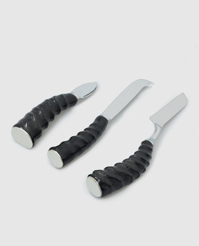 Lorenzi MIlano Oryx horn cheese knife set 702811