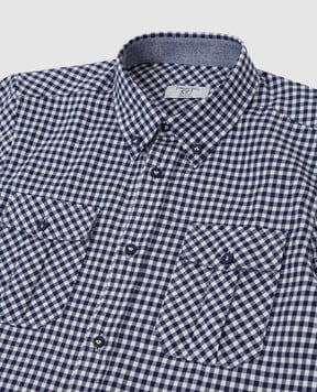 Stefano Ricci Children's navy check shirt YAC6S00010L823