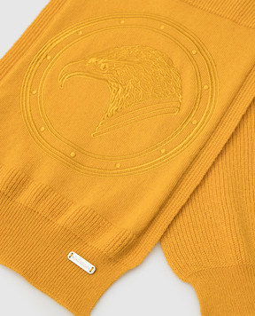 Stefano Ricci Mustard cashmere scarf for kids with logo KY02028SCIY19416