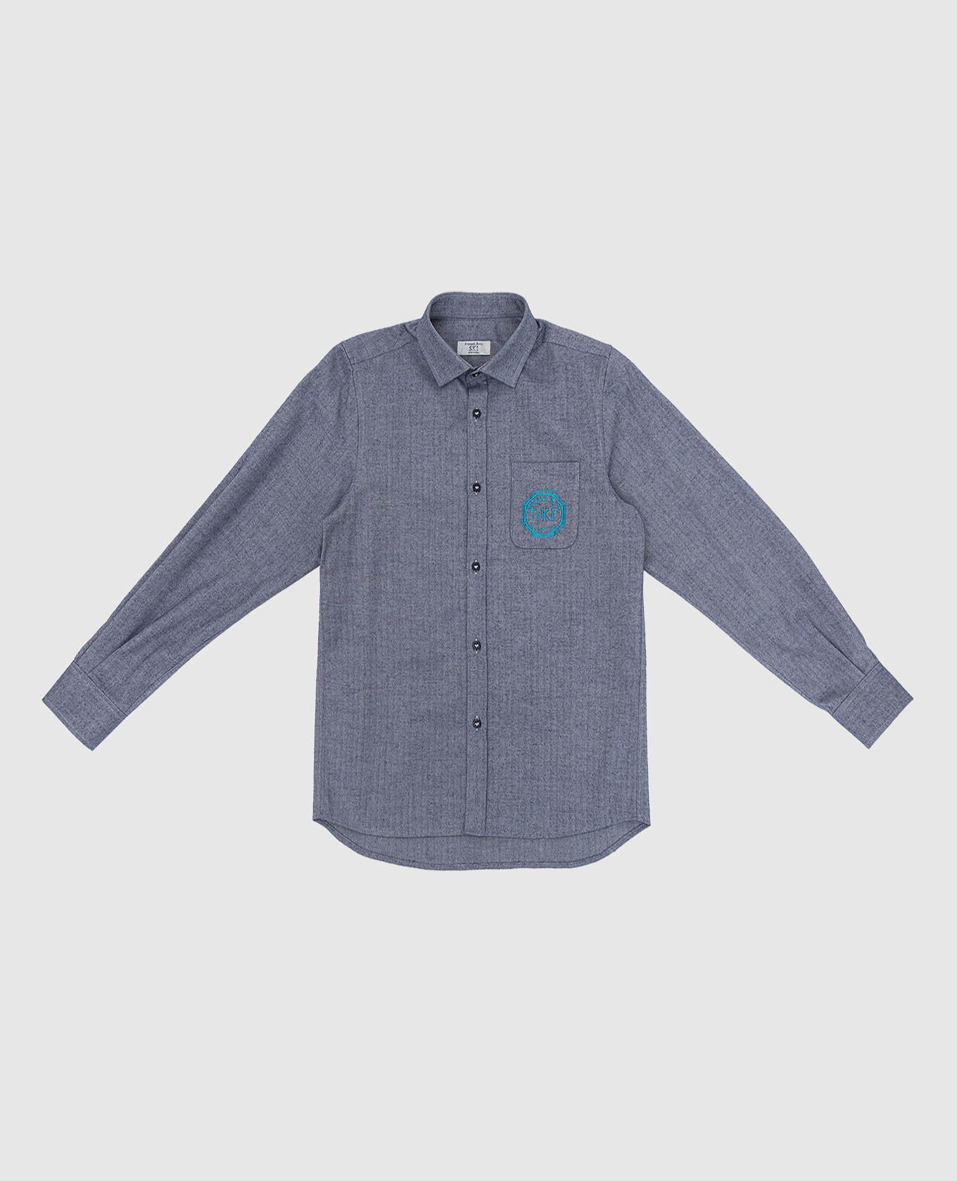 Children's blue shirt with embroidery stefano ricci