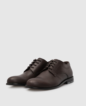 Stefano Ricci Kids Dark Brown Leather Derbies YRU59CG867SP