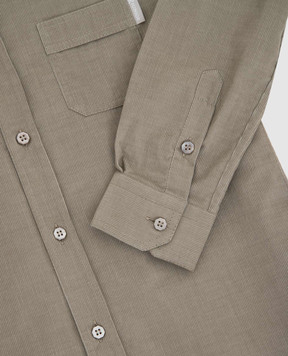 Stefano Ricci Children's dark beige corduroy shirt YC004159S1804