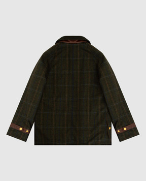 Stefano Ricci Children's dark green checked wool and cashmere jacket YXJ6K00010HTDPCK