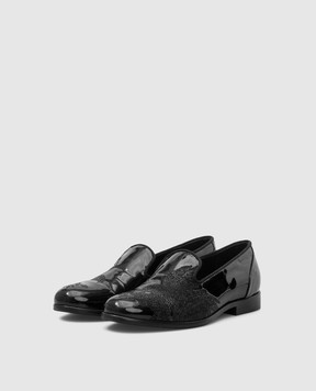 Stefano Ricci Children's leather slippers with logo YRU59CG886VTV