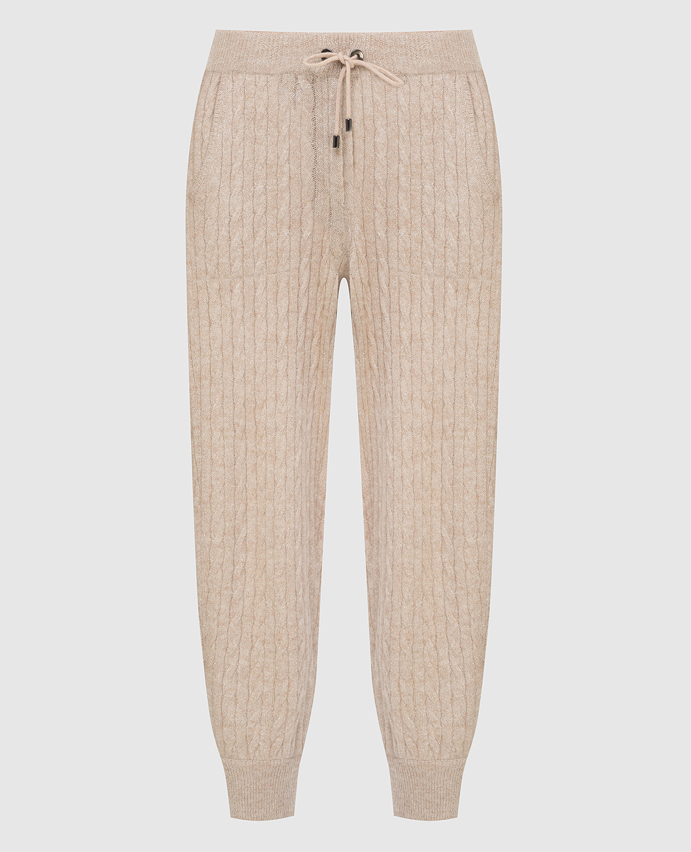 Light beige trousers with lurex and textured pattern brunello cucinelli