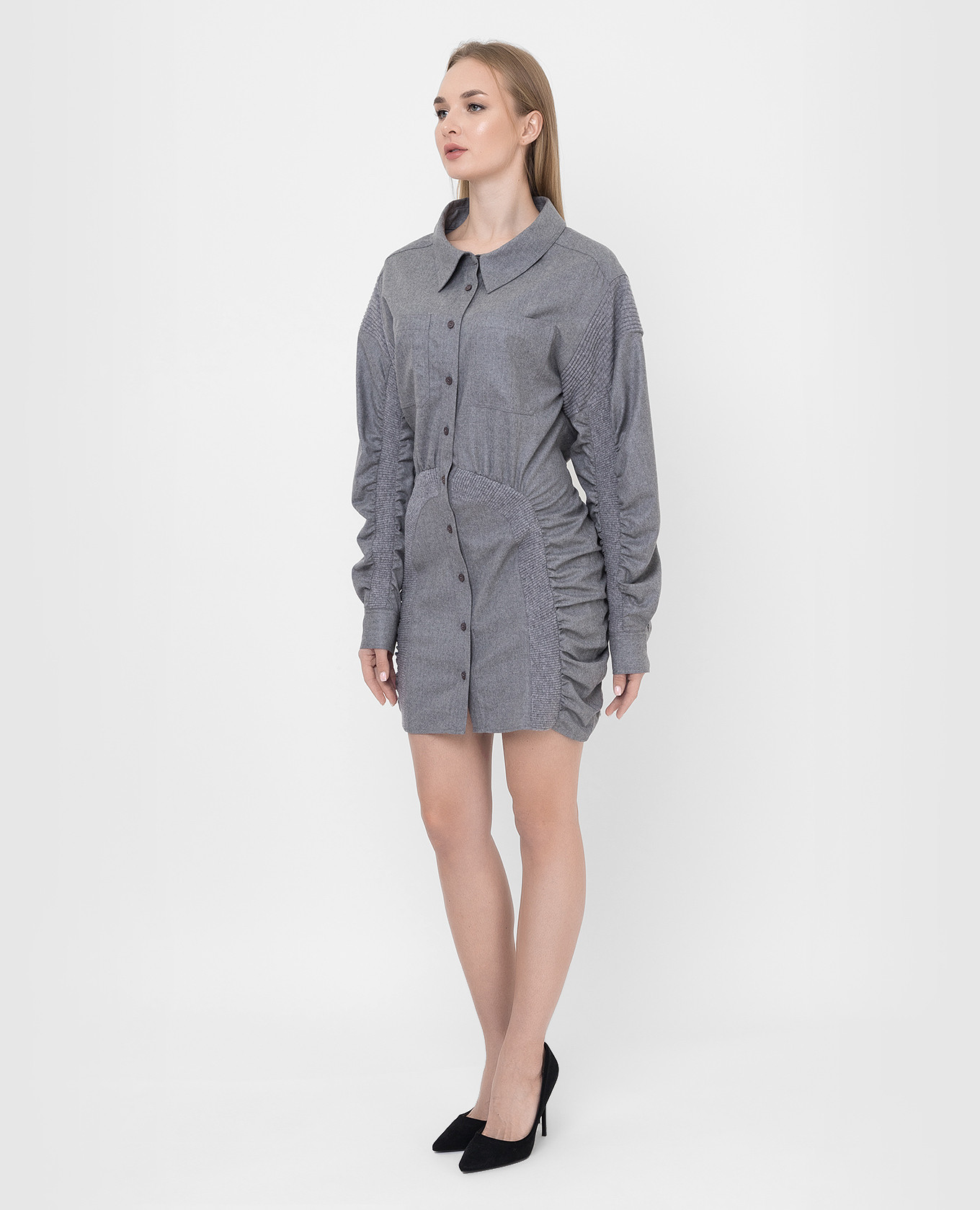 Wren gray wool mini dress Stella McCartney 3