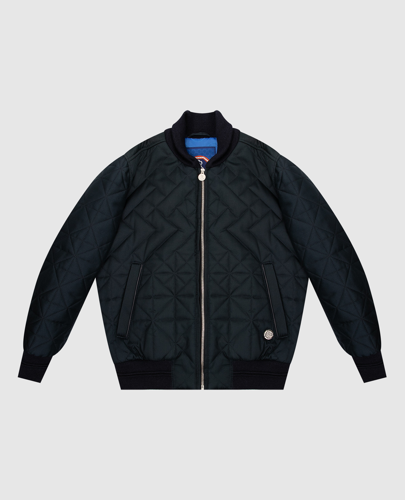 Children's emerald silk bomber jacket stefano ricci