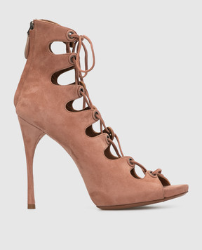 Alaia Powder Suede Ankle Boots 6S3K735CC05