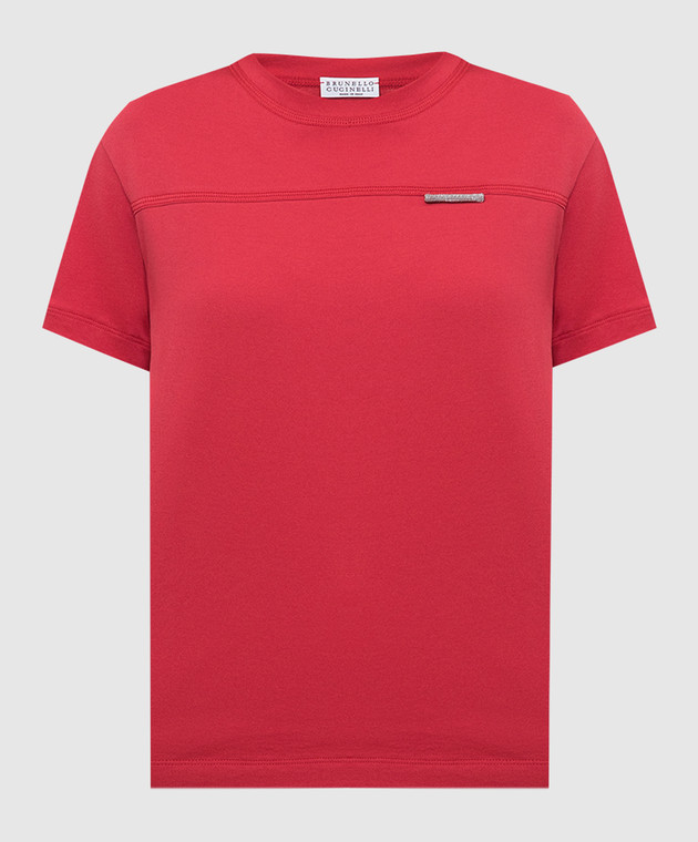 Brunello Cucinelli - Red T-shirt with chains M0A45DD360