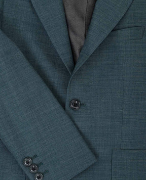 Stefano Ricci Children's dark green wool and silk jacket Y1RF3712T0HC3991